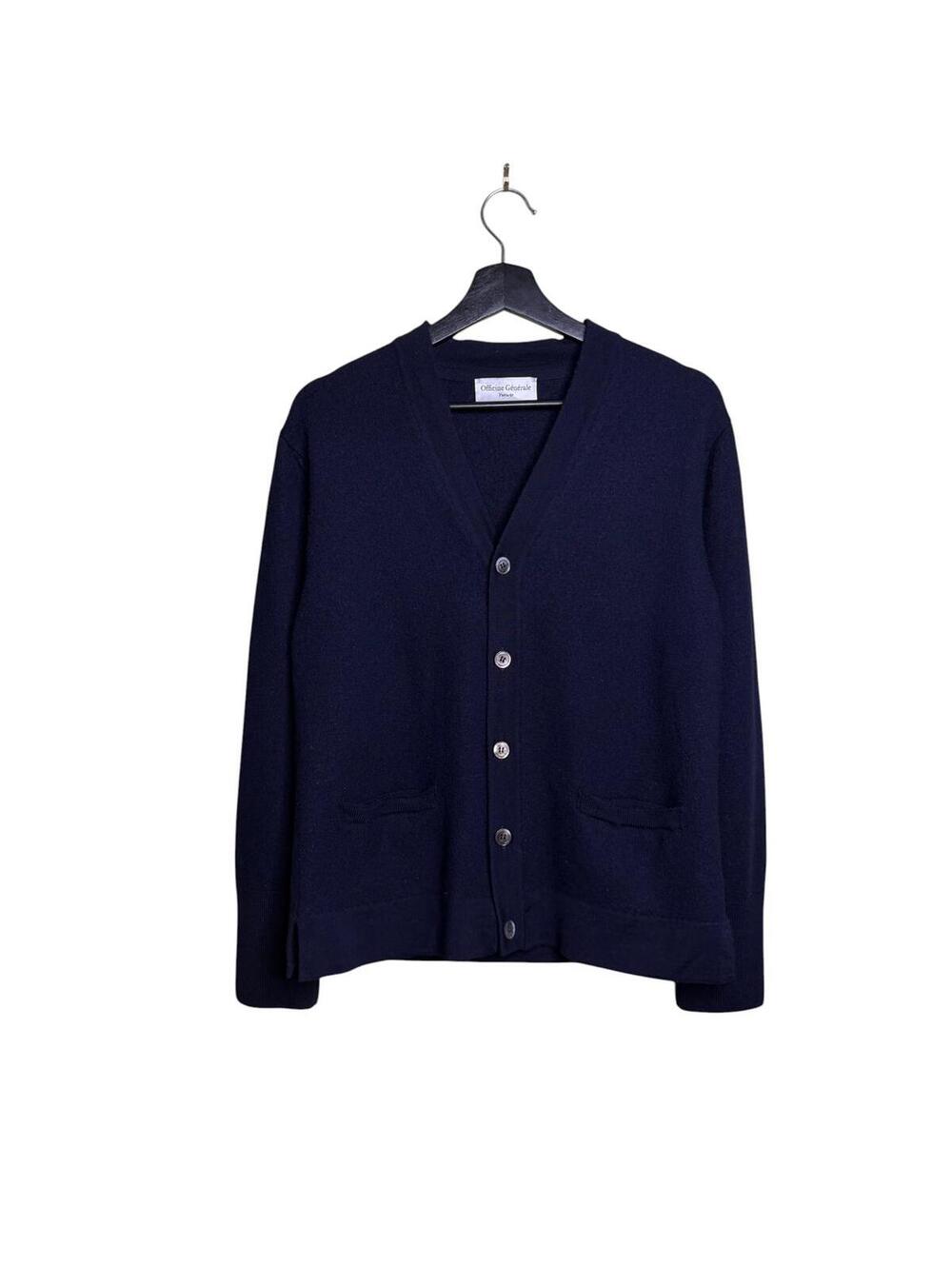 Officine Générale Merino Wool Cardigan Navy Italy